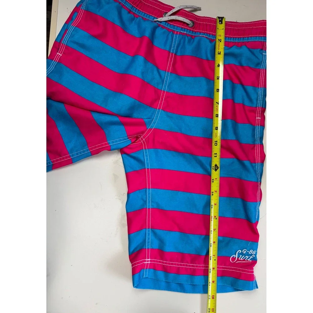 GapKids‎ Boys XXL 14-16 Pink Blue Striped Swim Trunks Board Shorts G-86 Surf